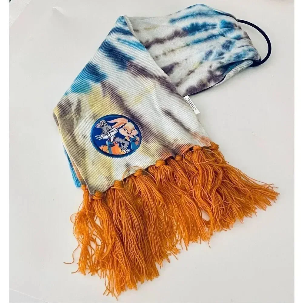 NWT Gorgeous trendy tie dye Space Jam Tassels scarf super soft, cozy & warm!!!